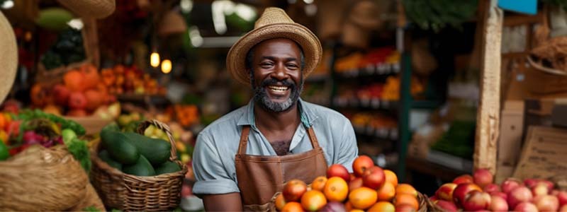 man in market