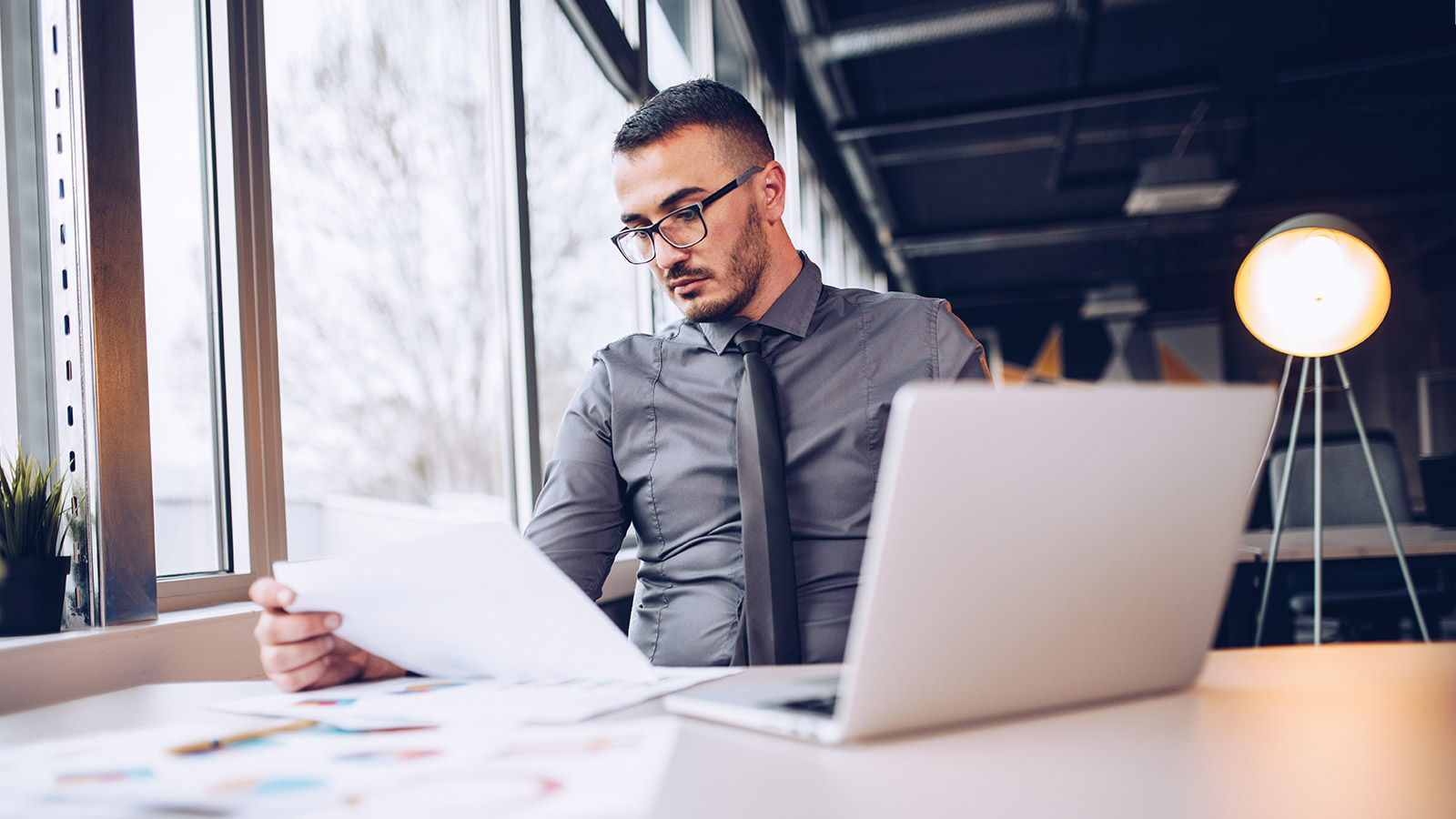 entrepreneur revisando documentos